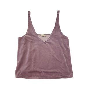 Madewell Lavender Velvet V-Neck Tank Top